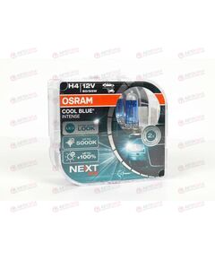 Лампа галоген 12В H4 60/55 Ватт P43е-38 +100% COOL BLUE INTENSE 5000K NextGen (пласт/кор 2 шт) OSRAM