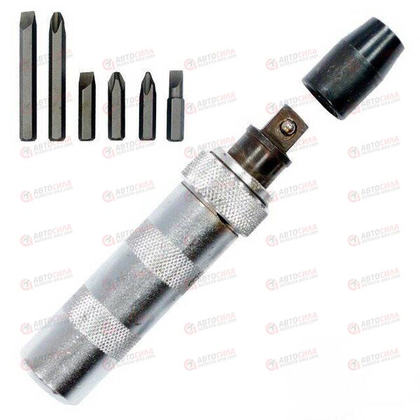 Отвертка ударная с насадками 6 шт Intertool