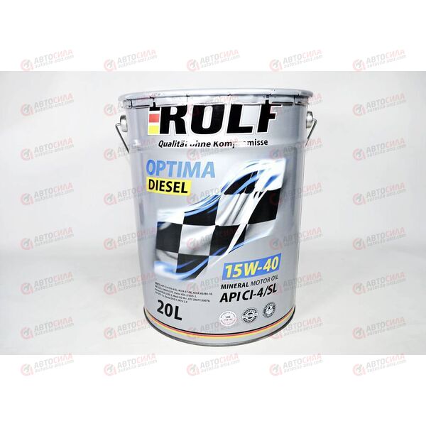 Масло ДВС ROLF 15W40 CI-4/SL Optima Diesel 20 л, Емкость: 20 л.