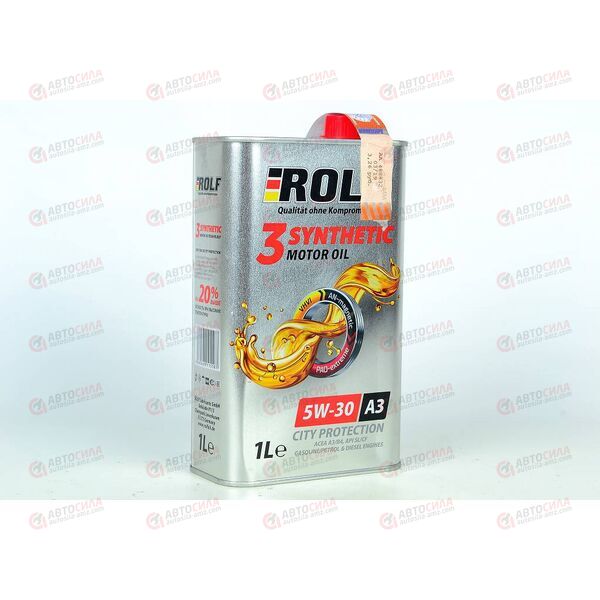 Масло ДВС ROLF 5W30 A3 SL/CF 3-SYNTHETIC 1 л (12 шт) РАСПРОДАЖА, Емкость: 1 л.