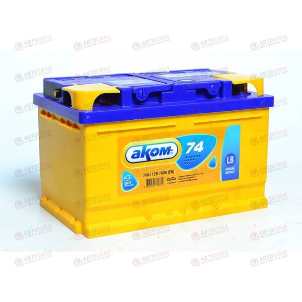 Аккумулятор 74VL АКОМ (R+) (0) (низ) (пт 700) (278х175х175) 2020 год