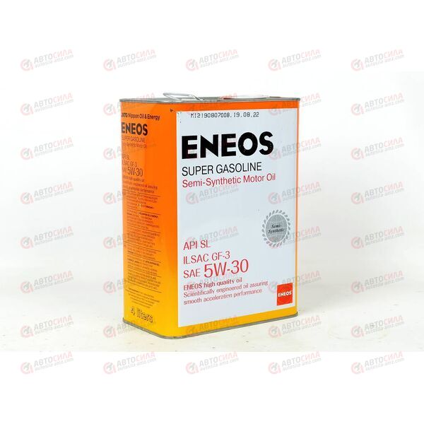 Масло ДВС Eneos 5W30 Super Gasoline SL п/с ж/б 4 л, Емкость: 4 л