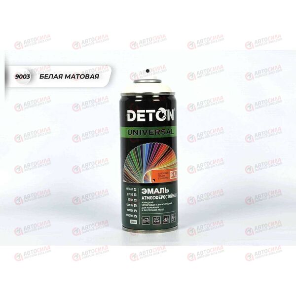 Краска DETON Белая матовая RAL 9003 алкидная аэрозоль 520 мл (12 шт)
