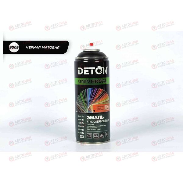 Краска DETON Черная матовая RAL 9005 алкидная аэрозоль 520 мл (12 шт)