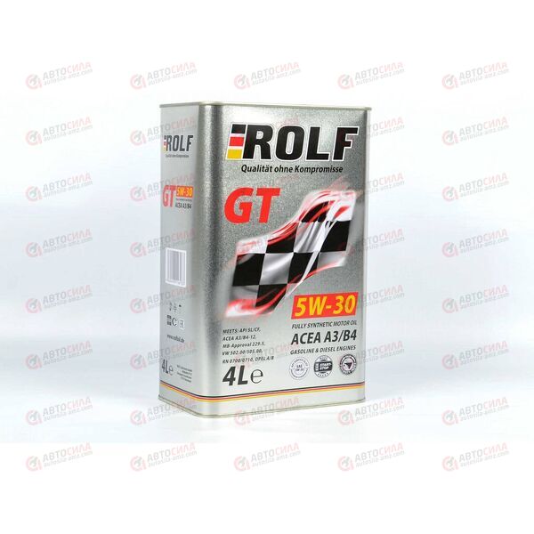 Масло ДВС ROLF 5W30 ACEA A3/B4 GT 4 л (4 шт), Емкость: 4 л