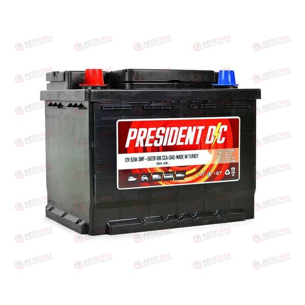 АКБ 62VL PRESIDENT DC (L+) (1) SMF (пт 600)(242х175х190) ТУРЦИЯ