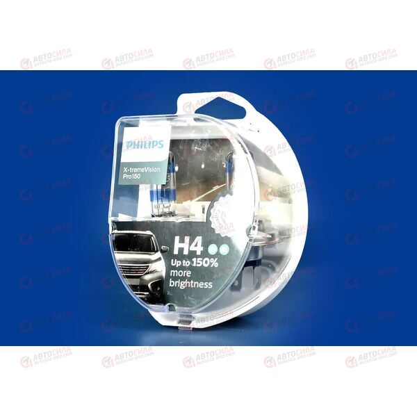 Лампа галоген 12В H4 60/55 Ватт P43t X-treme Vision Pro150 (2 шт) Philips