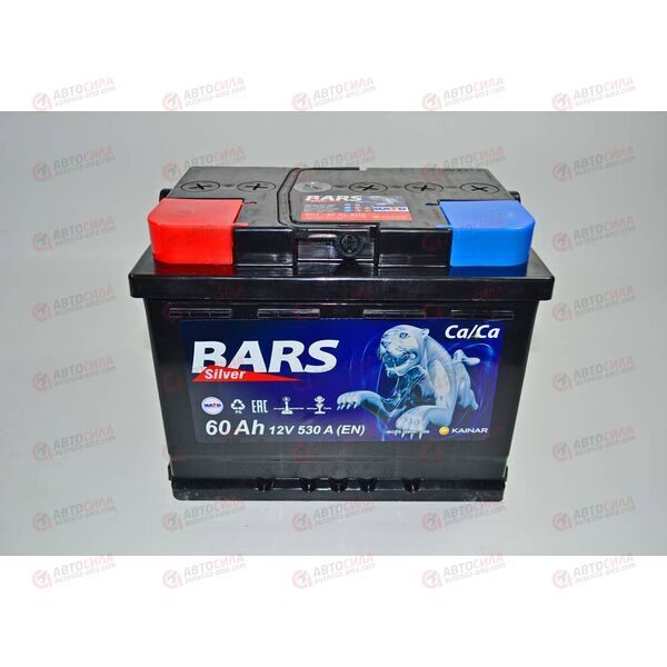 Аккумулятор 6 СТ-60 Аз (1) SILVER (пт 530) BARS 2017 год, изображение 2