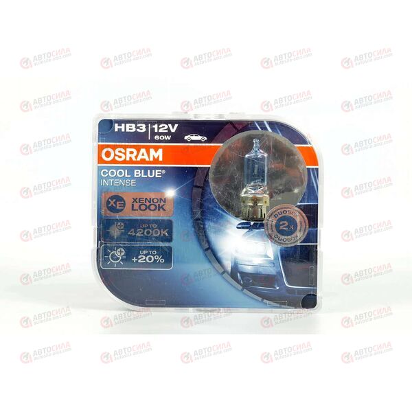 Лампа галоген 12В HB3 60 Ватт P20d (пласт/кор 2 шт) COOL BLUE OSRAM, изображение 2