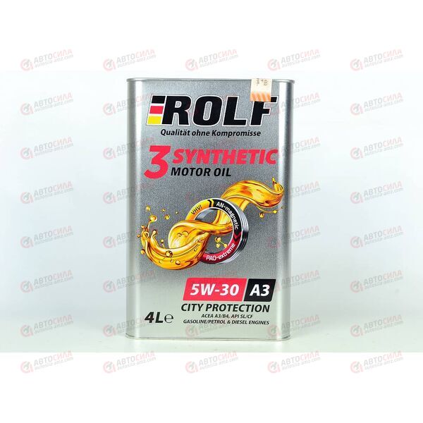 Масло ДВС ROLF 5W30 A3 SL/CF 3-SYNTHETIC 4 л (4 шт) РАСПРОДАЖА, Емкость: 4 л, изображение 2
