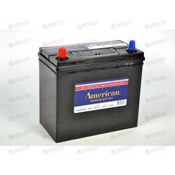 Аккумулятор 45VL AMERICAN ASIA (L+) (1) т.кл. (пт 420) (237х127х220) без н. креп. ТУРЦИЯ, изображение 3