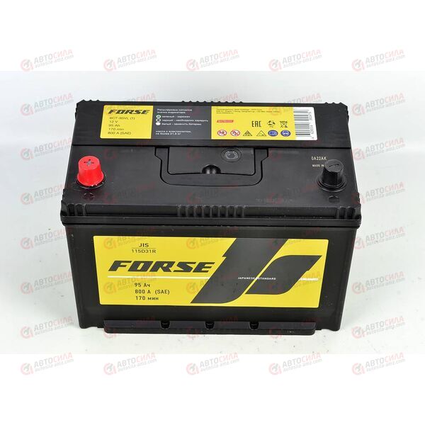 Аккумулятор 95VL FORSE ASIA (L+) (1) SMF (пт 800)(302х172х220) 2020 год КОРЕЯ, изображение 3
