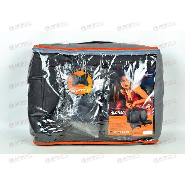 Чехлы Volkswagen Polo седан (10-14 г.)(16-) Alonso 13 пред. экокожа перф. черн AIRLINE, изображение 2