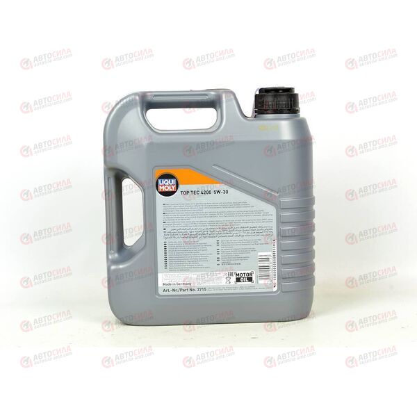 Масло ДВС LIQUI MOLY 5W30 Top Tec 4200 C3 DPF VW504/507 4 л, Емкость: 4 л, изображение 3