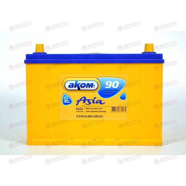 Аккумулятор 90VL АКОМ ASIA (R+) (0) SMF (пт 800)(306х173х225) 2021 год, изображение 2