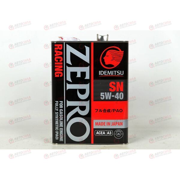 Масло ДВС IDEMITSU 5W40 SN Zepro Racing 4 л, Емкость: 4 л, изображение 2