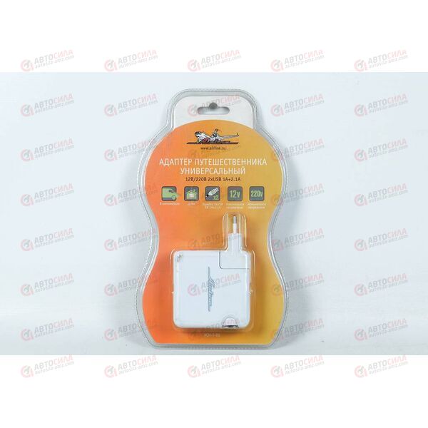 Адаптер путешественника (2хUSB) 12В/220В AIRLINE, изображение 2
