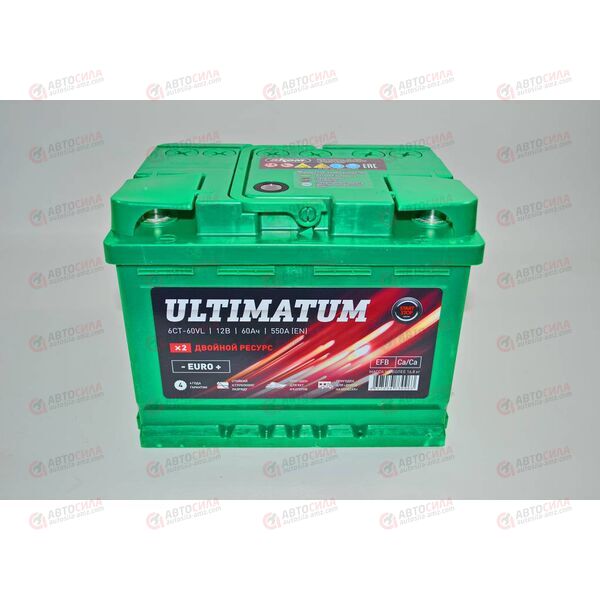 Аккумулятор 6 СТ-60 Аз (0) Ultimatum (пт 550) Аком 2016 год, изображение 3