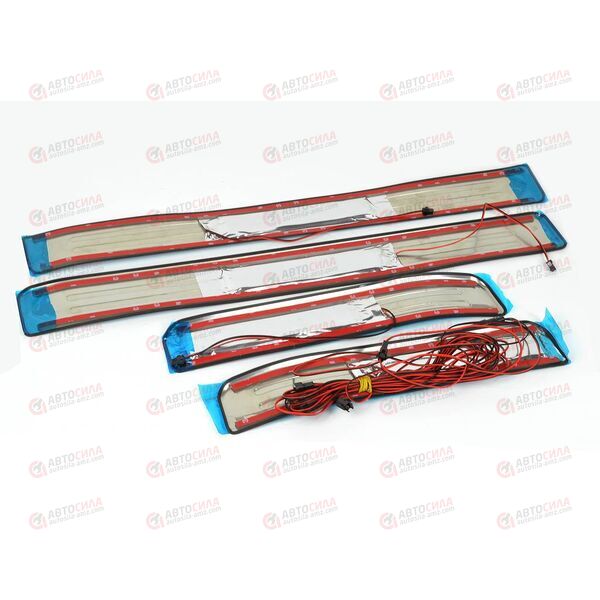 Накладка порога CR-V с подсветкой красная (нерж) к-кт (5032) AV, изображение 3