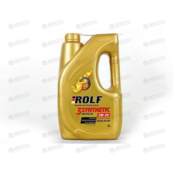 Масло ДВС ROLF 5W30 A3/B4 SL/CF 3-SYNTHETIC Пластик 4 л (4 шт) РАСПРОДАЖА, изображение 2