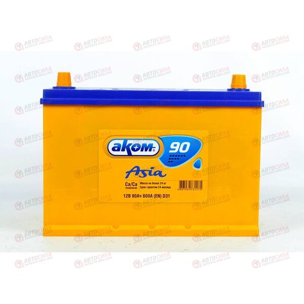 Аккумулятор 90VL АКОМ ASIA (L+) (1) SMF (пт 800)(306х175х220) 2022 год, изображение 2
