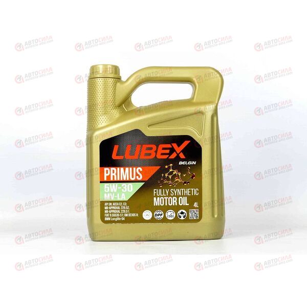 Масло ДВС LUBEX 5W30 SN PRIMUS MV-LA C2/C3 Dexos 2 4 л (4 шт), Емкость: 4 л, изображение 2