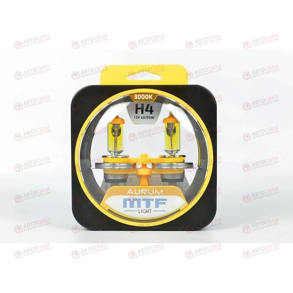 Лампа галоген 12В H4 60/55 Ватт Aurum (2 шт) MTF, изображение 2