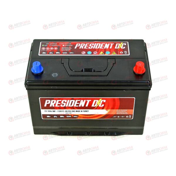 Аккумулятор 100VL PRESIDENT DC ASIA (R+) (0) SMF (пт 800)(304х172х220) ТУРЦИЯ, изображение 3
