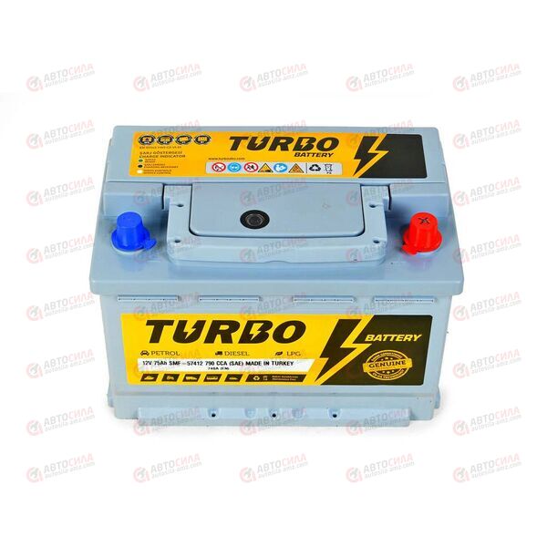 Аккумулятор 75VL TURBO BATTERY (R+) (0) SMF (пт 740)(278х175х190) ТУРЦИЯ, изображение 3