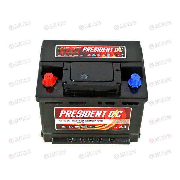АКБ 62VL PRESIDENT DC (L+) (1) SMF (пт 600)(242х175х190) ТУРЦИЯ, изображение 3