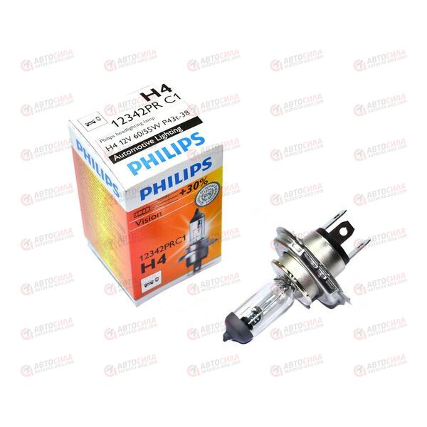 Лампа галоген 12В H4 60/55 Ватт Р43t +30% Premium Philips, изображение 4