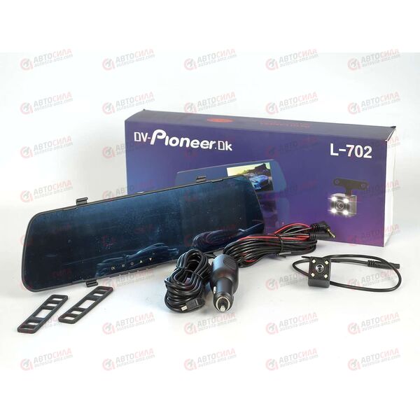 Видеорегистратор (зеркало) LED подсветка (голубое с пласт рамкой) Pioneer